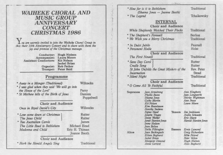 Christmas Concert programme